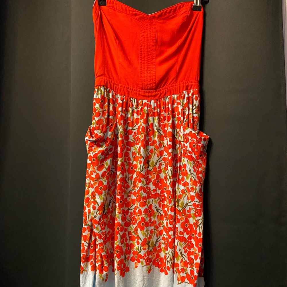 Strapless Floral Dress